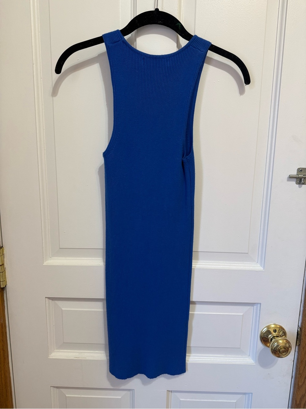 Mango Blue Ribbed Tank Mini Dress - Picture 5 of 8